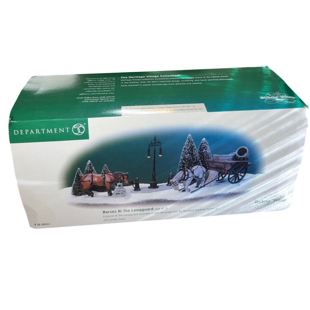 Department 56 Dickens Village “Horses at the Lampguard” in box